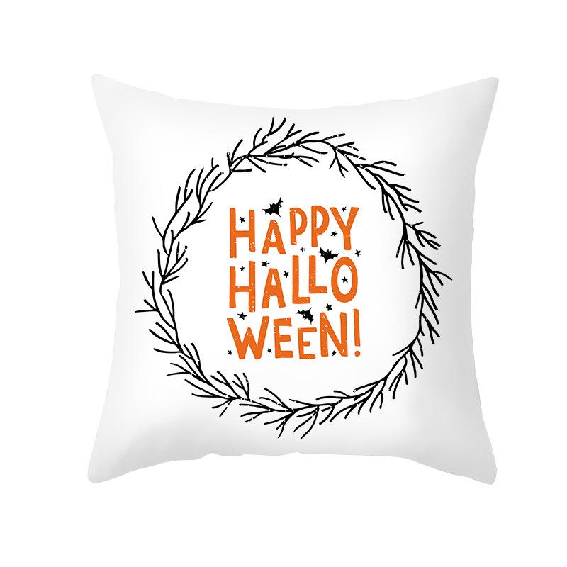 New Nordic Halloween Throw Pillow Cover Black Letter Print Sofa Cushion Cover Cushion Cover Home