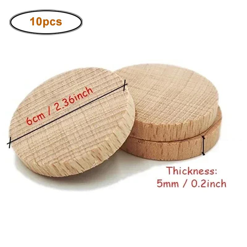 1-6cm Nedokončené dřevěné kulaté mince kotoučky, Přírodní bukové dřevěné kotoučky pro DIY řemesla umění, Malování, Laserové gravírování, Domácí dekorace