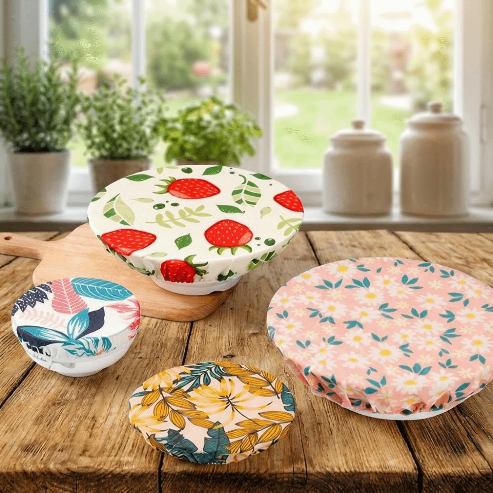 Elastic Edge Reusable Bowl Cover Fresh Keeping Cotton Bowl Cover Kitchen Gadgets Cup Lids Soup Pot