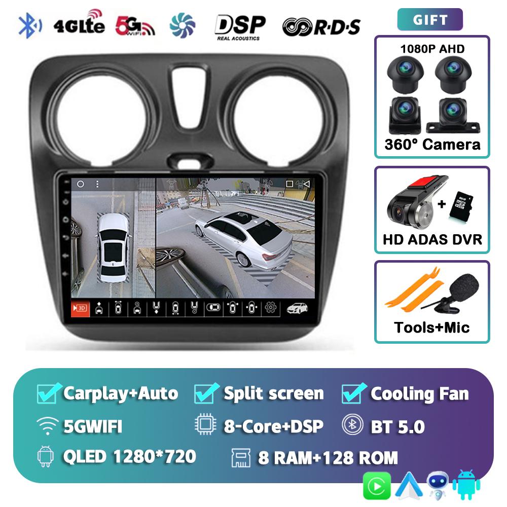 Android 14 Auto Carplay Car Radio For Renault Lodgy Dacia Dokker 2012 - 2020 Multimedia Video Player Navigation GPS Stereo Audio