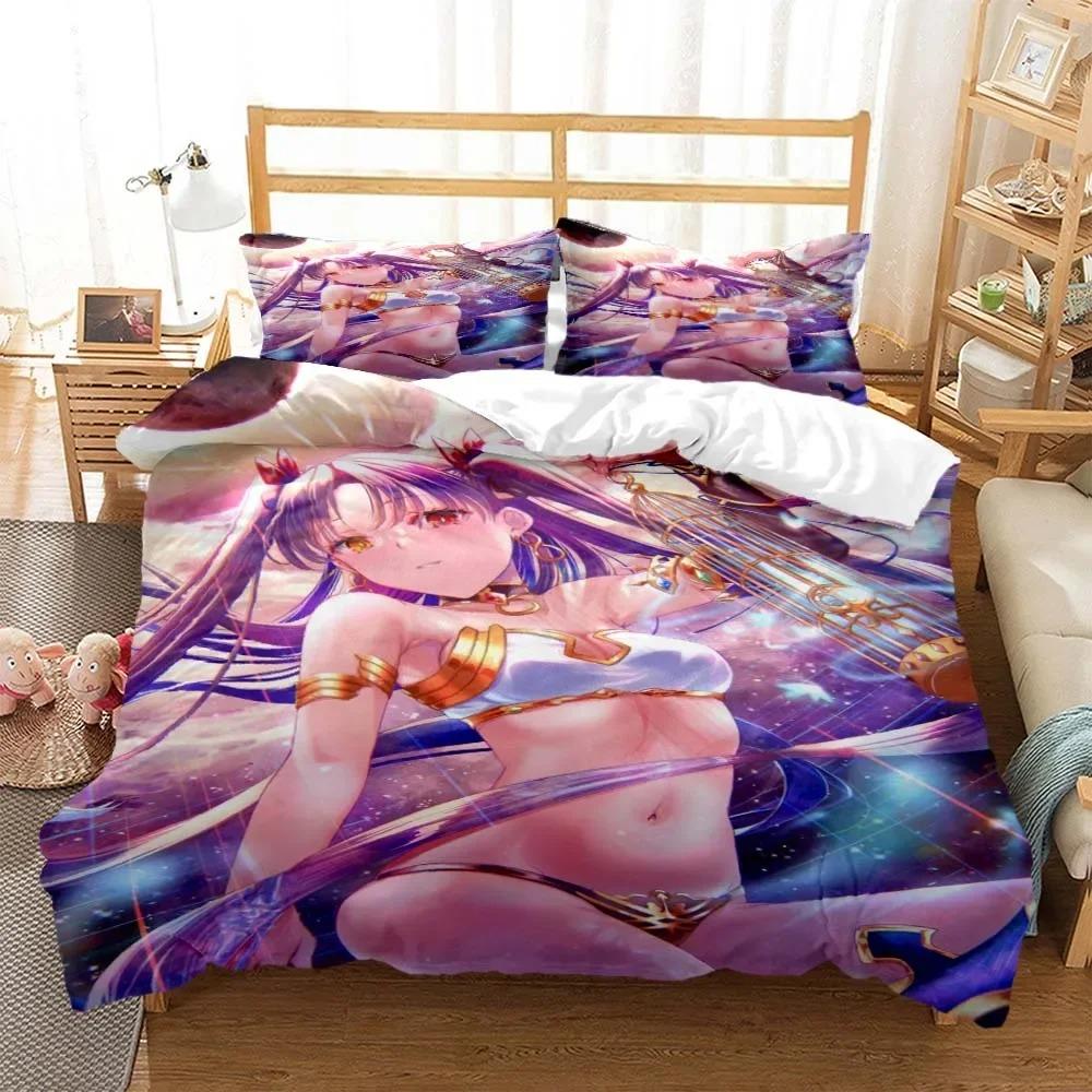 Sexy Anime Beauty Digital Print Polyester Bedding Sets Child Kids Covers Boys Bed Linen Set for Teens Bedding Set