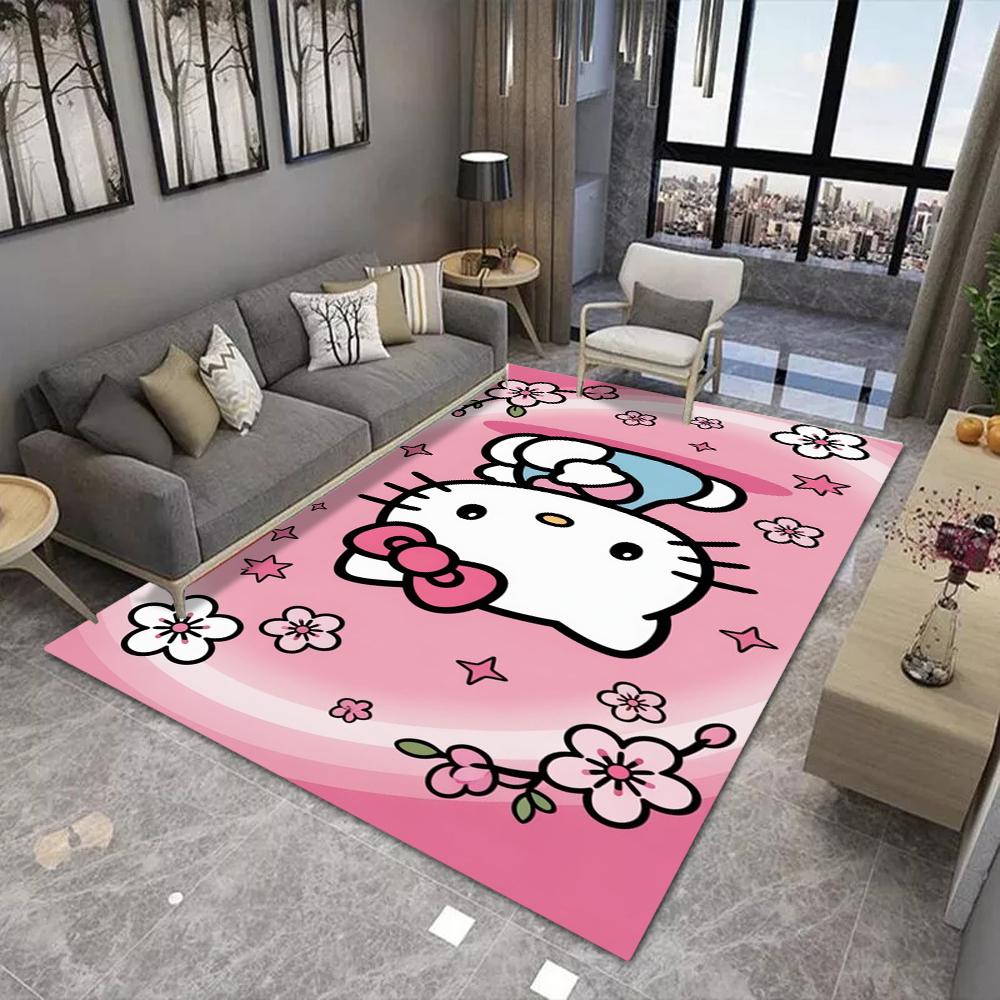 Hello K-Kitty Floor INS Style Soft Bedroom Floor Mat Rectangle Anti-slip Home Soft Badmat Front Door Indoor Outdoor Mat Hotel