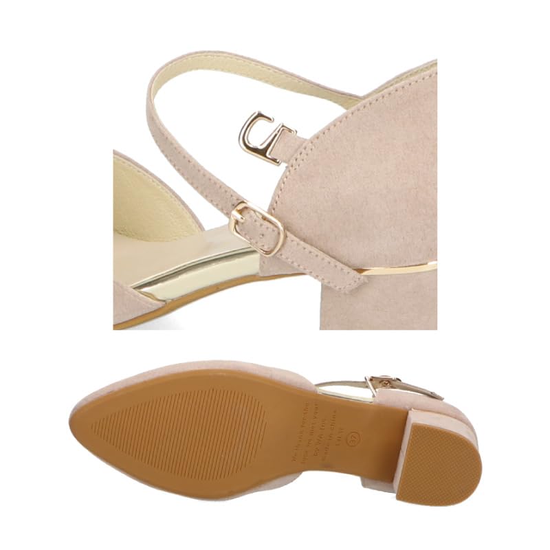 Pumps for pointed flattering large and small easy to walk 45101 PURPLE cm [Oriental Traffic] women, toe, legs, mid-heel, strap, sizes, in, (24SS) 22.0