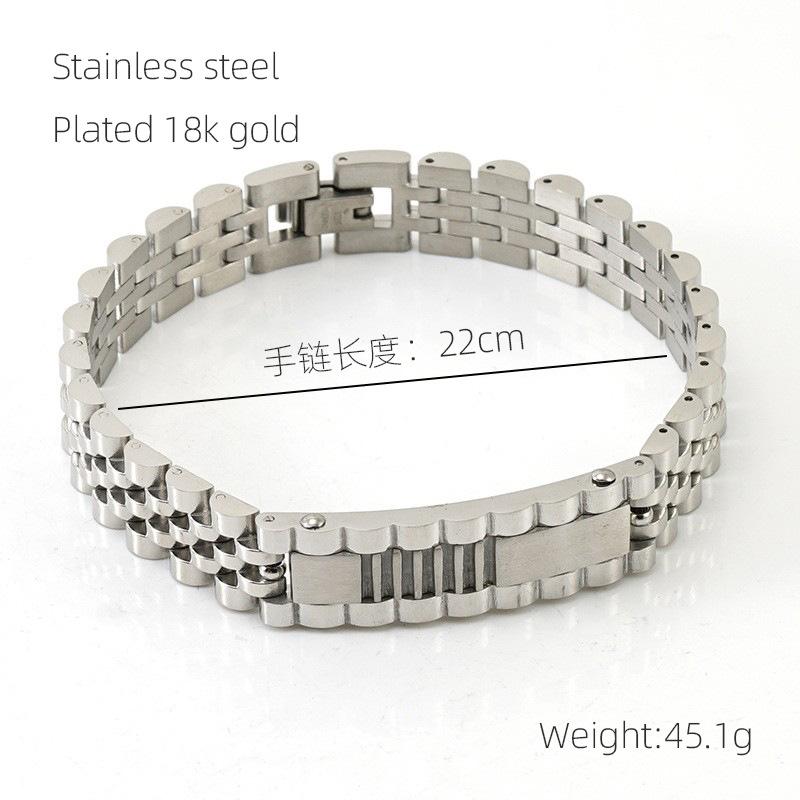 

Модный мужской браслет из нержавеющей стали, персонализированная цепочка для часов, мужская бижутерия из титановой стали 18 карат 18K
