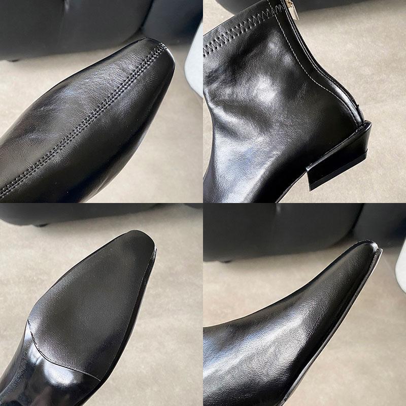 Mode Mode Stretch Damen Stiefeletten Moderne Stiefel mit niedrigem Absatz Schuhe Spitzschuh Damen Kurze Stiefel Pumps Schuhe