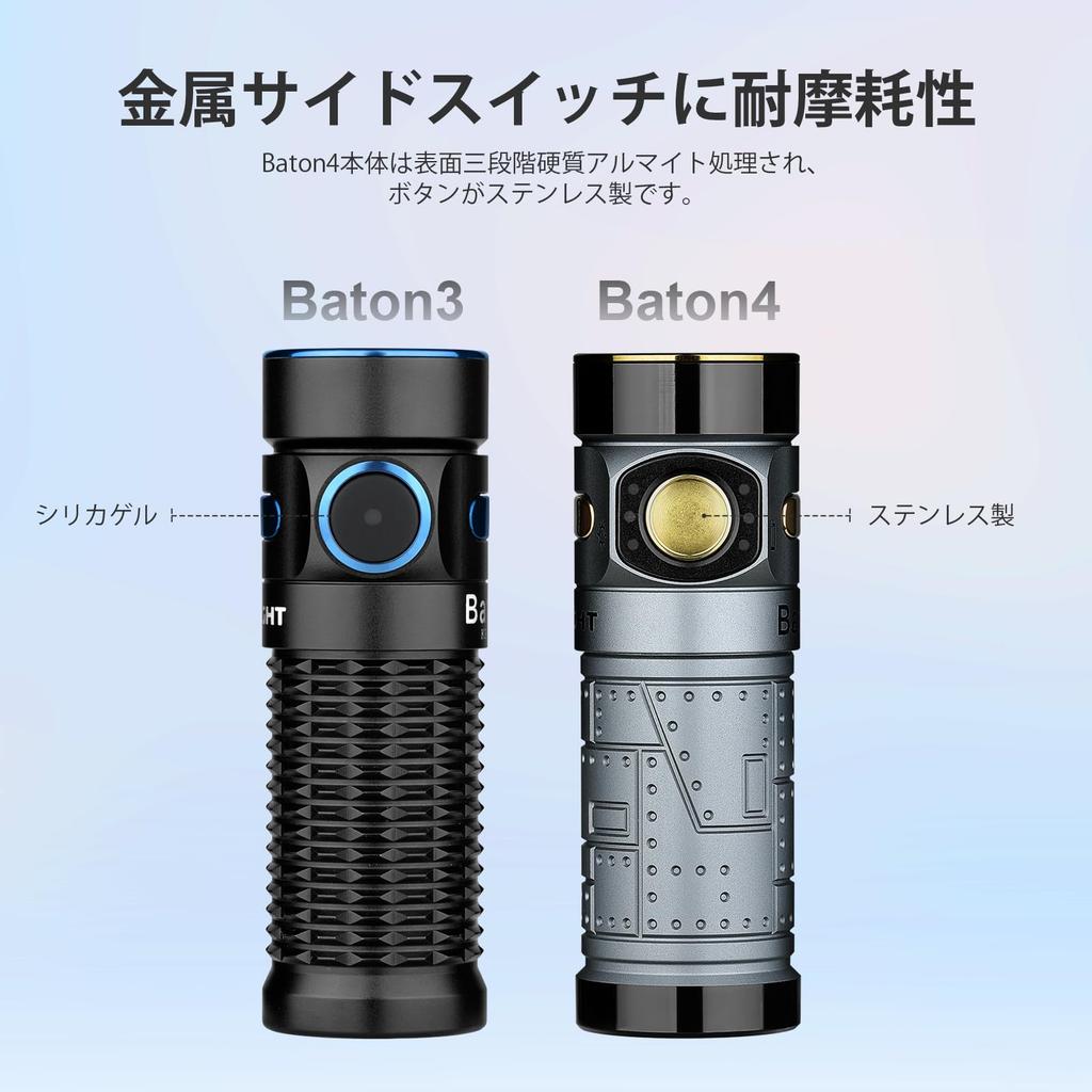 OLIGHT Baton 4 1300 Stepless Mini IPX8 Ideal for and Emergency Preparedness Flashlight, Lumens, Compact, Powerful, Dimming, Flashlight, Rechargeable,