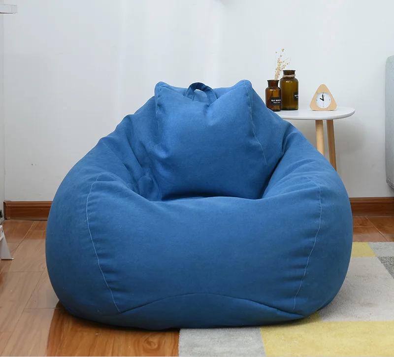 Leinen-Sofahülle ohne Füllung, langer Sitz, Sitzsack, Tatami, Wohnzimmer, Schlafzimmer