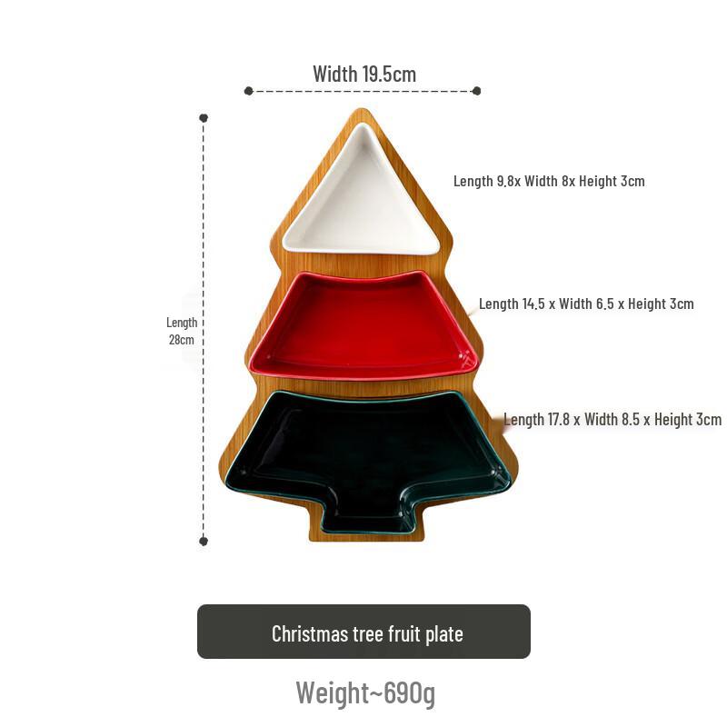 

OLOEY Christmas Tree Divided Serving Tray