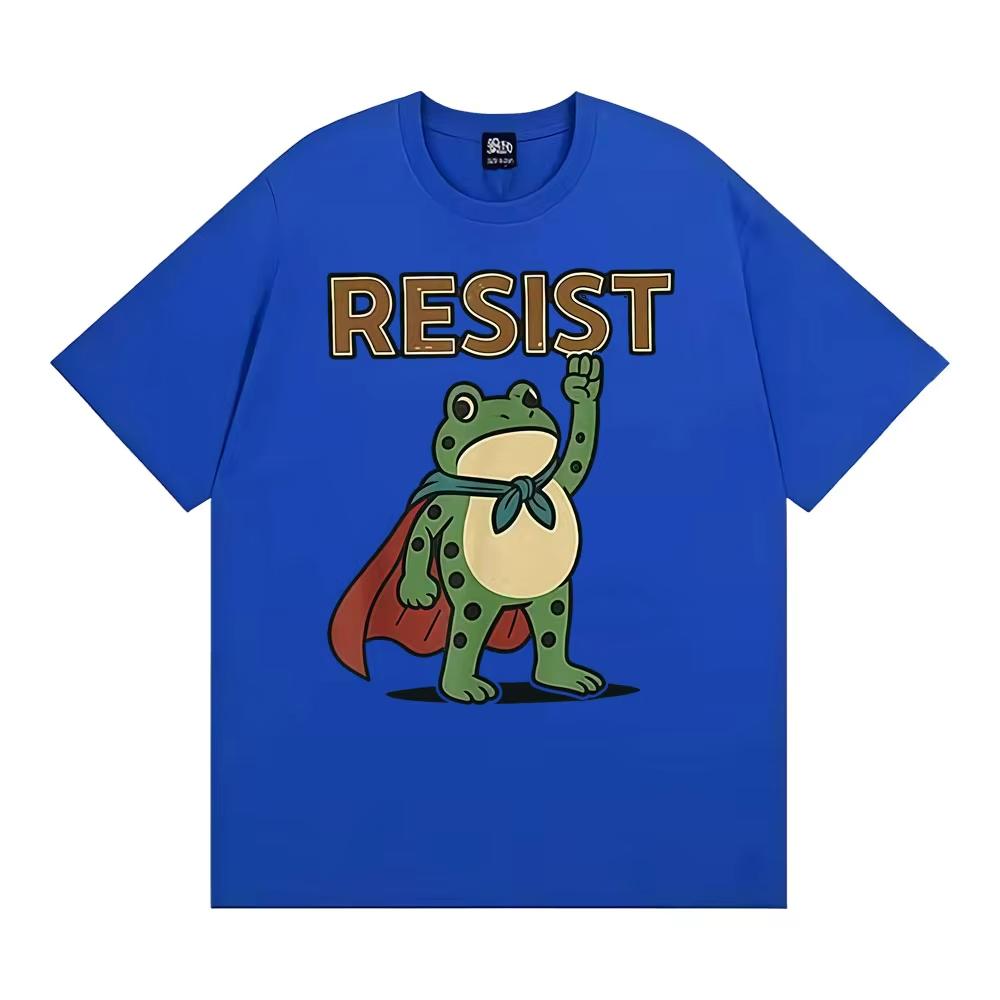 Funny Resist Portland Frog Protest Against Classic T Shirt Unisex Fashion Humor Loose Oversized Tshirt Men Summer Tops Tshirts