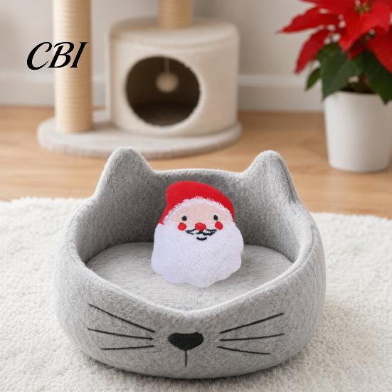 Cat Toys with Catnip Christmas Plush Toys, Reindeer Gingerbread Santa Stuffed Animal, Interactive Holiday Toy for Kittens, Pet Gift Play And
