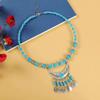 1PC Long Chain Ethnic Style Hair Jewelry Headpieces Forehead Dancing For Women Leaf Tassel Necklace Bohemia Headwear