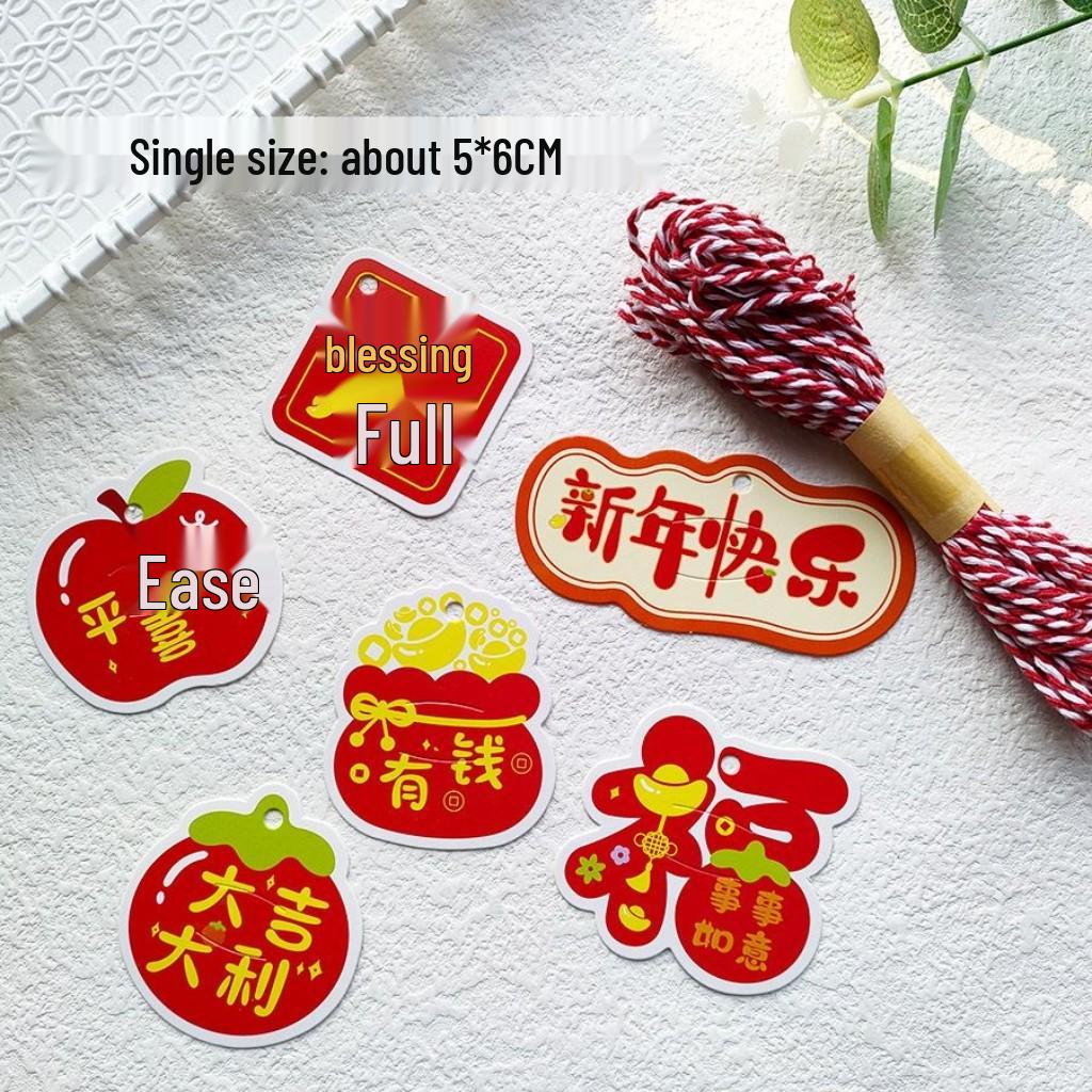 New Year Candy Lollipop Decoration Card for Students