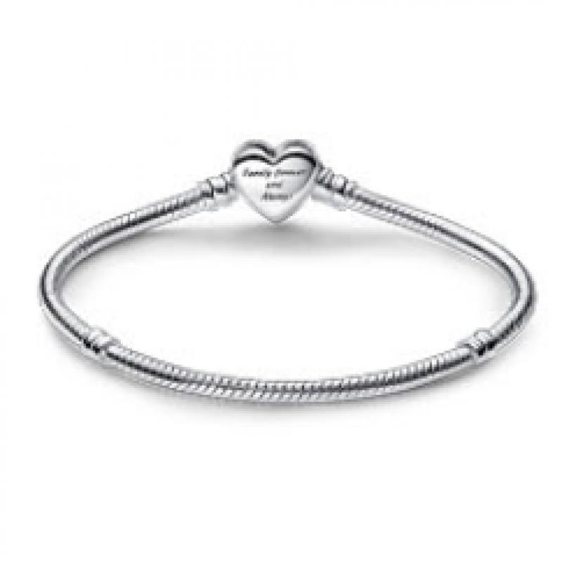 Pandora Moments Sparkling Infinity Heart Clasp Snake Chain Bracelet