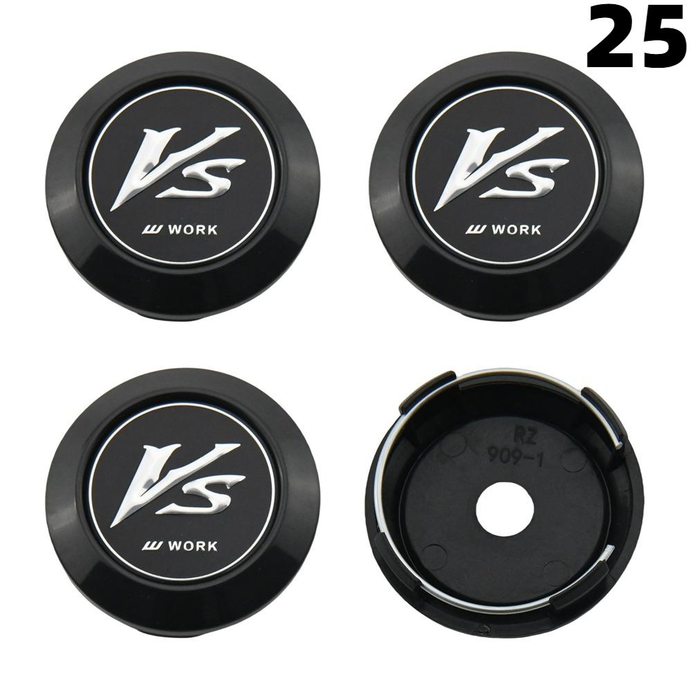 4PCS 64MM OD / 60MM ID Cap For Rims WORK EMOTION EQUIP MEISTER VS Emblem Wheel Center Cap Sport Car Logo Wheel Cover Hub caps