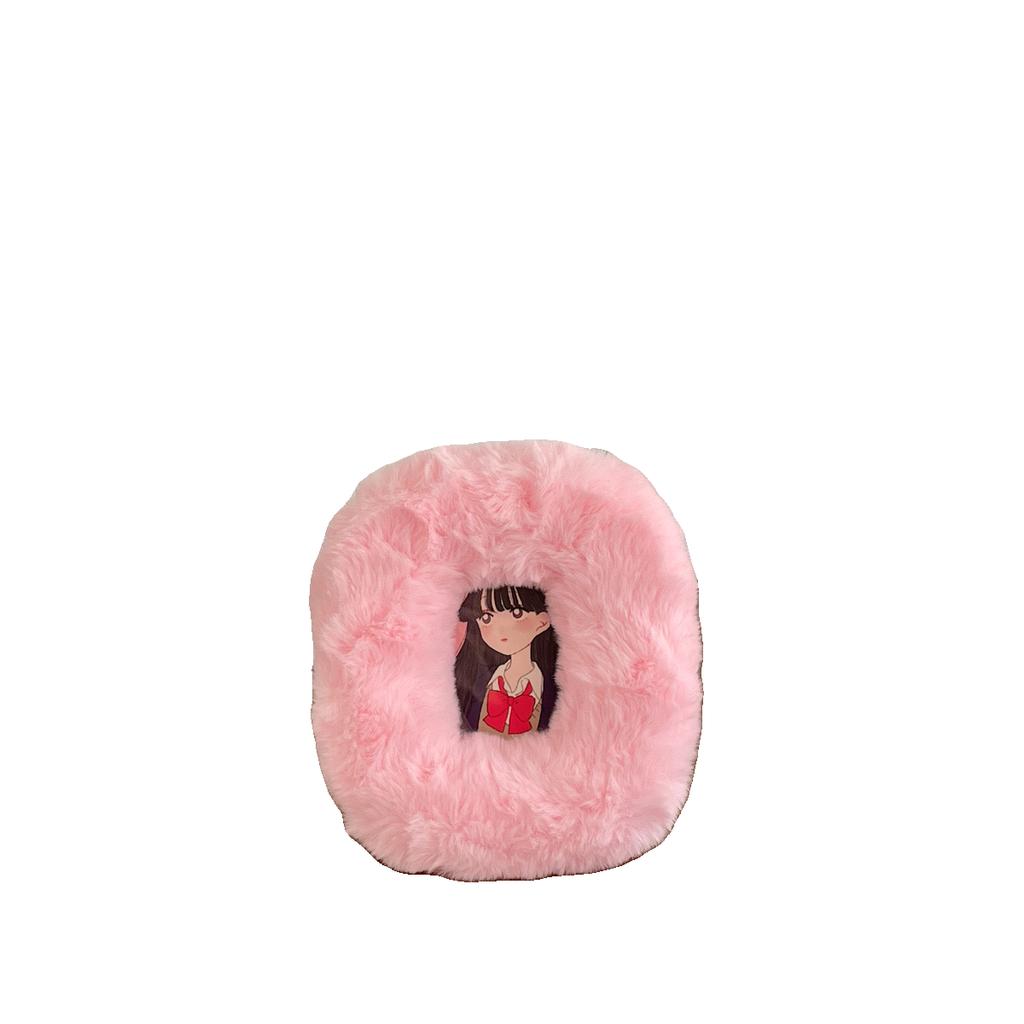 Kawaii Plush Photocard Holder Winter Warm Idol Photo Card Display Stand 3inches Photo Frame