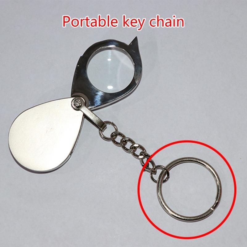 Pocket Magnifier with Keychain Portable 20X Metal Pocket Magnifying Glass