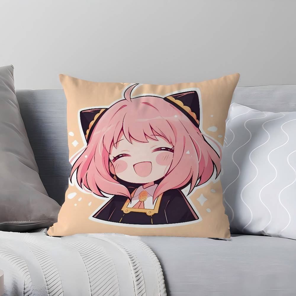 Anime Anya Forger Cushion Cover Inches Farmhouse Decor Home Throw Pillow Covers For Couch Decorations