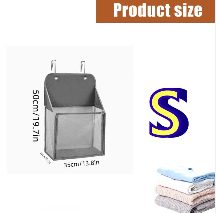 1pc Foldable Wall Hanging Mesh Laundry Basket Over the Door Laundry Hamper Portable Hanging Hamper For Bathrooms And Dormitory