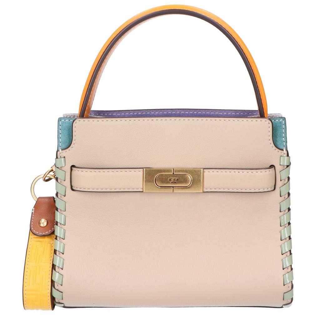 Tory Burch [Excellent Condition] LEE RADZIWILL WHIPSTITCH PETITE DOUBLE BAG Lee Radziwill Stitch Handbag CLAYUsed