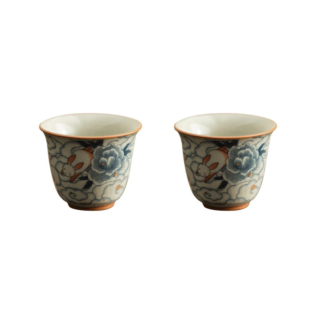 100ml Ru Yao Small Gaiwan Set For Tea Ceramic Opening Chinese Tureen Cloud Tea Bowl Kung Fu Rabbit Tea Chawan Tea Cups Lily Deng