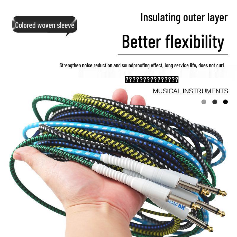 Câble Audio pour Guitare Basse Électrique avec Réduction de Bruit pour Pédale d'Effets et Connexion Haut-Parleur