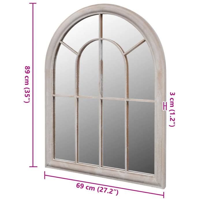 Miroir de jardin - vidaXL - 69x89 cm - Blanc antique - Fer et verre - Style vintage