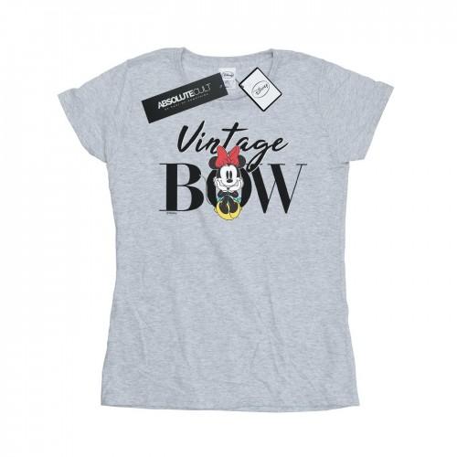 Disney Womens/Ladies Minnie Mouse Vintage Bow Cotton T-Shirt