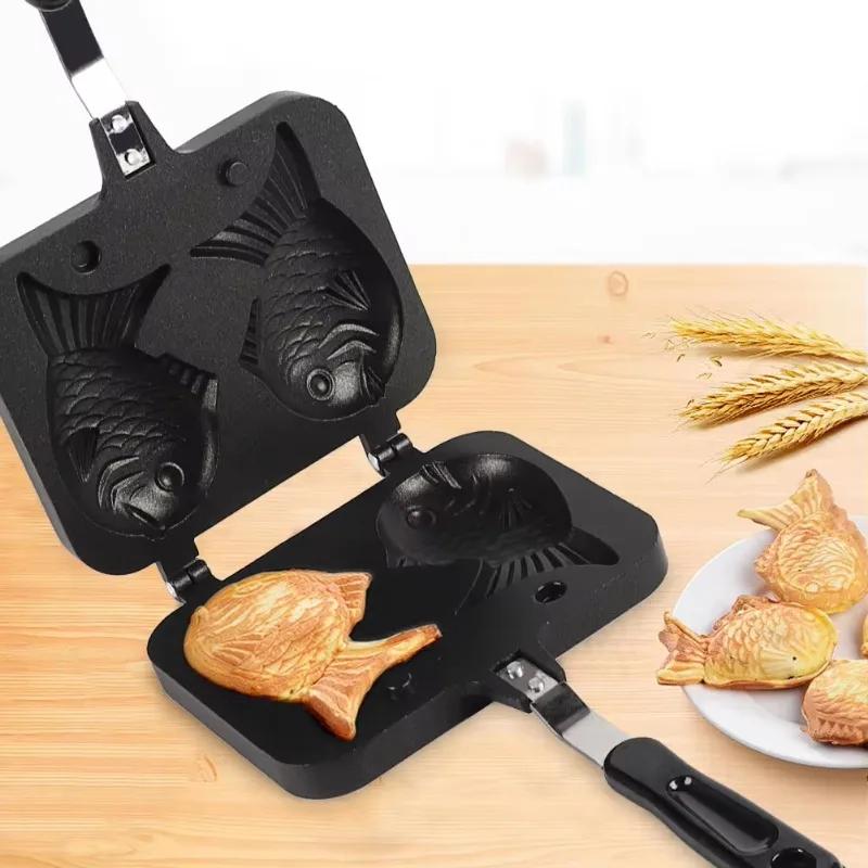 Waffle Maker Taiyaki Bread Fish Shaped Hot Dessert Waffle Japanese Waffle Iron Pan Machine Baking Tools Kitchen Accessories