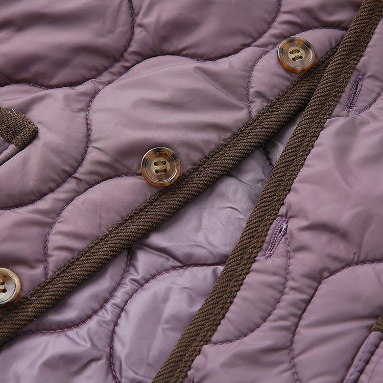 2025 Autumn/Winter Retro Lapel Cotton Jacket - Versatile Quilted Warm Short Coat for Women