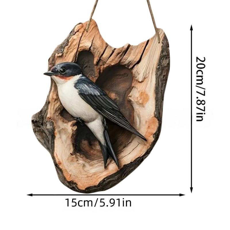 1Pc Vintage 2D Bird Wooden Signage 8In Farmhouse Wall Decoration Garden Flower Bird Market Porch Home Photo Background