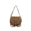 Western Style Imitation Suede American Tassel Bag for Women Retro Saddle Bag Fashionable Shoulder Bag Crossbody