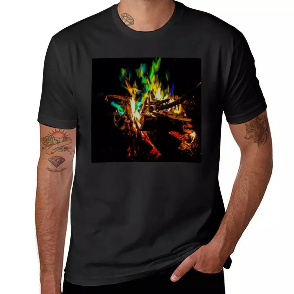Feuer T-Shirt ästhetische Kleidung Sportfans Hippie-Kleidung Fruit of the Loom Herren T-Shirts