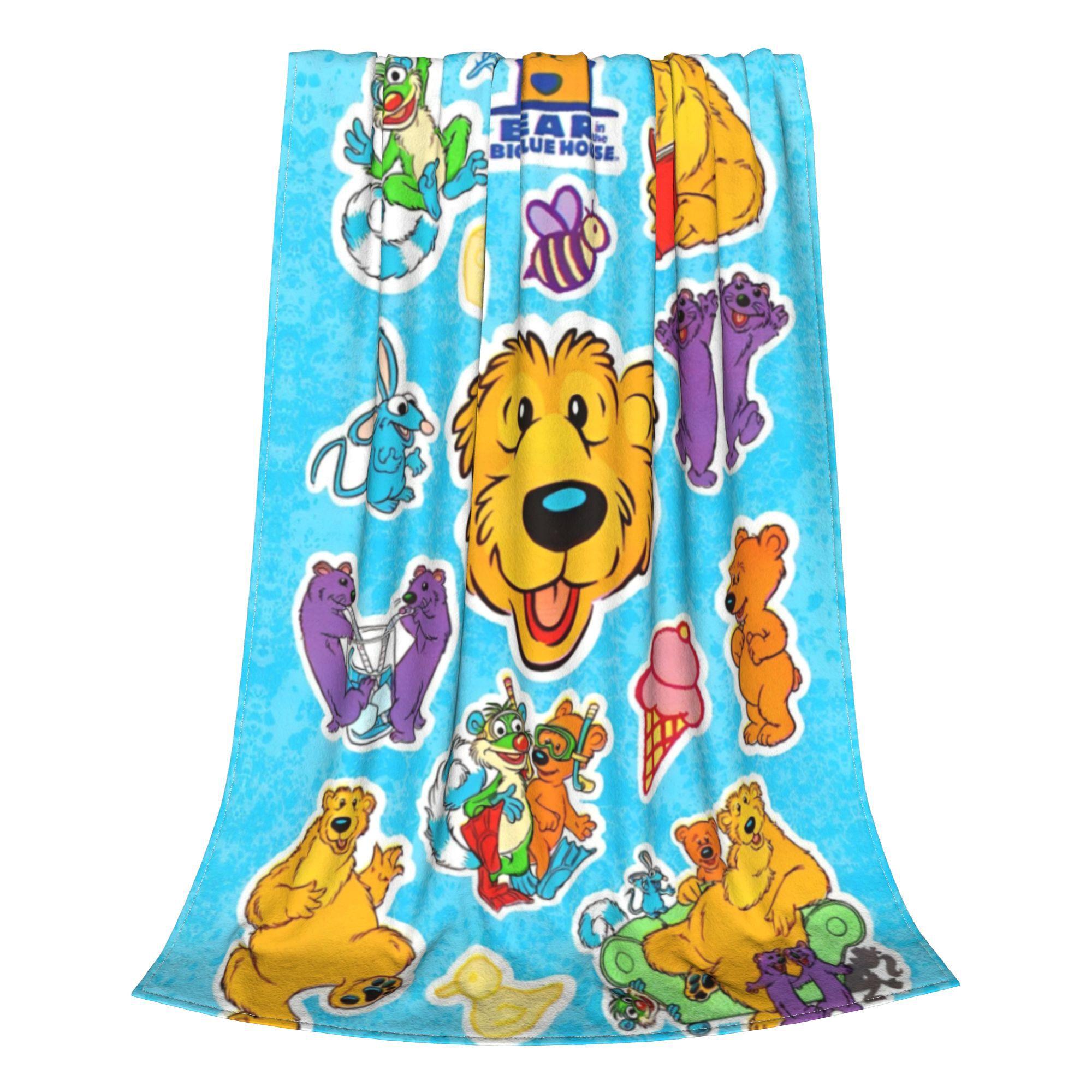 

Bear in the Big Blue House Blanket Cover Fleece Cartoon Ojo Tutter Lightweight Thin Throw Blanket Outdoor Car Sofa Couch Quilt 30x40in