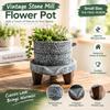 Retro European Style Cement Stone Mill Planter for Succulents and Home Decor