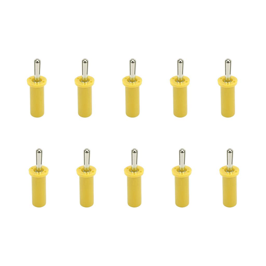 10pcs Banana Plug 4mm Cross Slot Gold Plated Brass Solder Type Connector for Speaker CableYellow