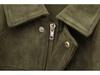 2025 Spring Bestseller: Green Suede Bomber Jacket Coat