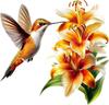 QT2417#15cm Vibrant Yellow Flowers & Hummingbird Car Sticker for Laptop, Truck,Motorcycle, Window