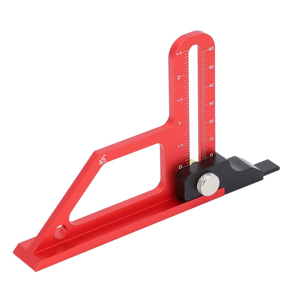 Table Saw Height Gauge Aluminum Alloy Metric Inch Scales 0‑60mm Depth 45 Degree Angle Measuring Tool for Woodworking