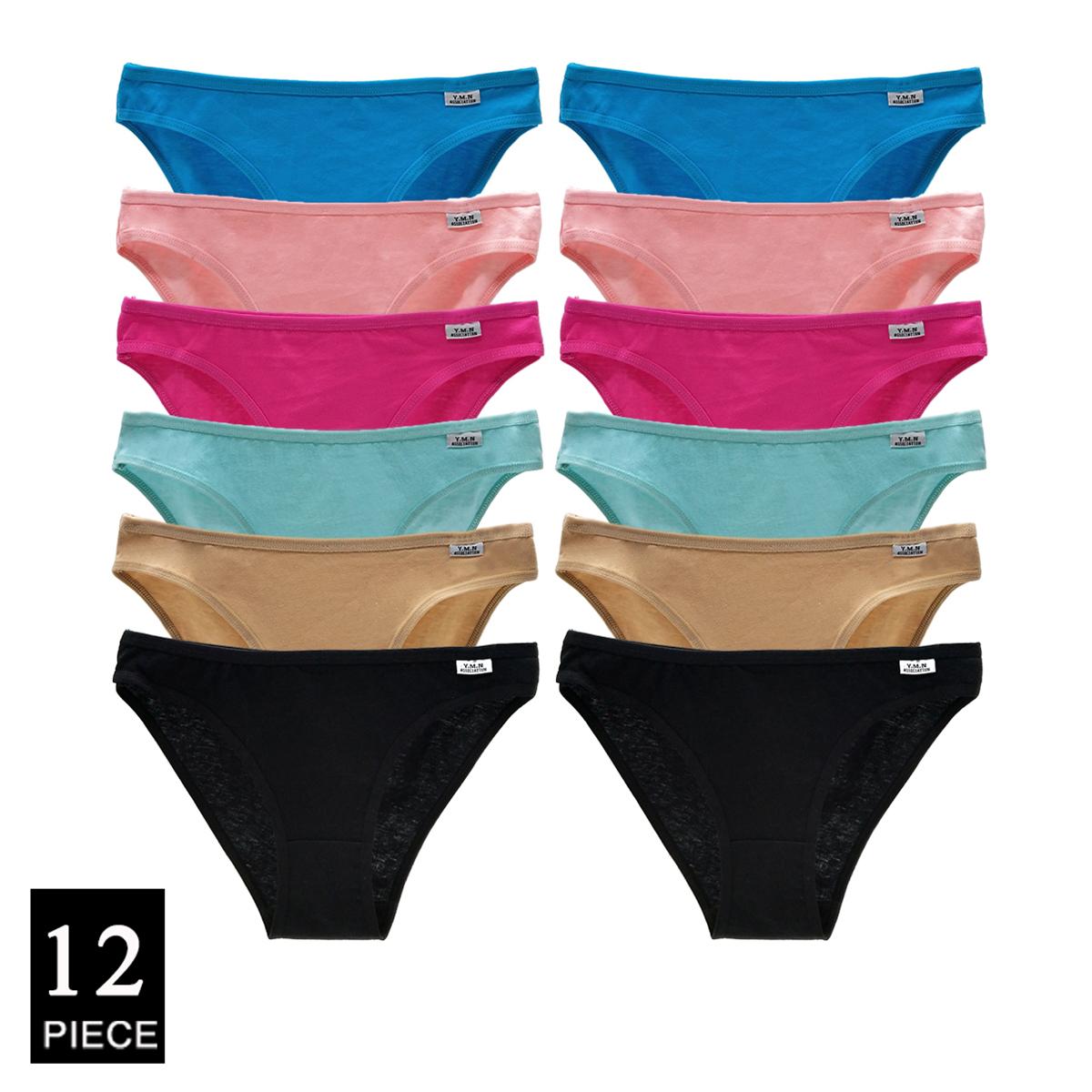 

Women s Underwear Cotton Panty Sexy Panties Female Underpants Solid Color Panty Intimates Women Lingerie 12 Pcs/set M