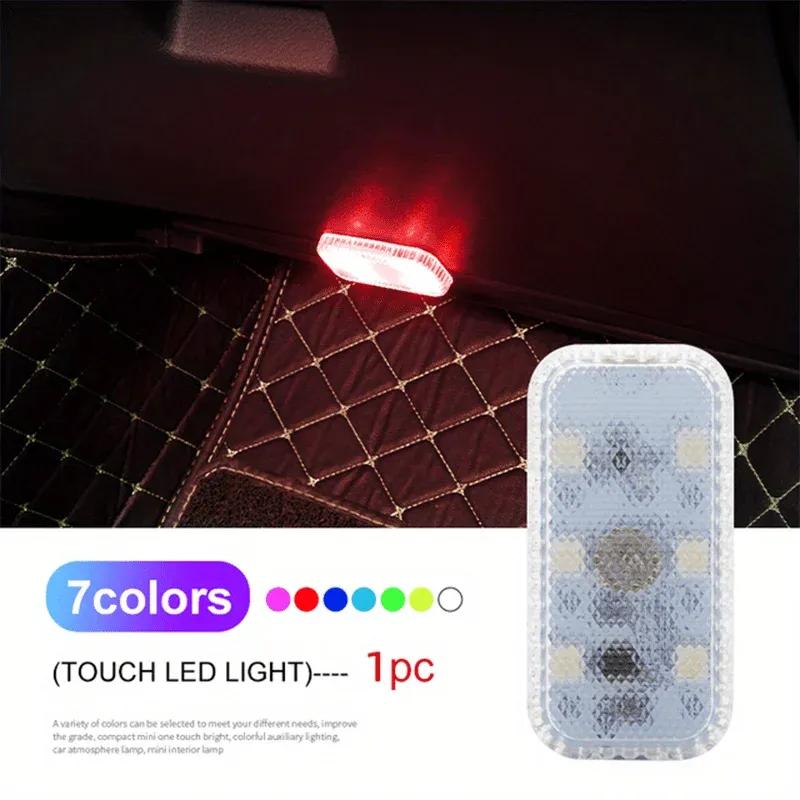 Car LED Lights Interior, with 6 Bright LED Lamp Beads,USB Rechargeable Interior Car Light