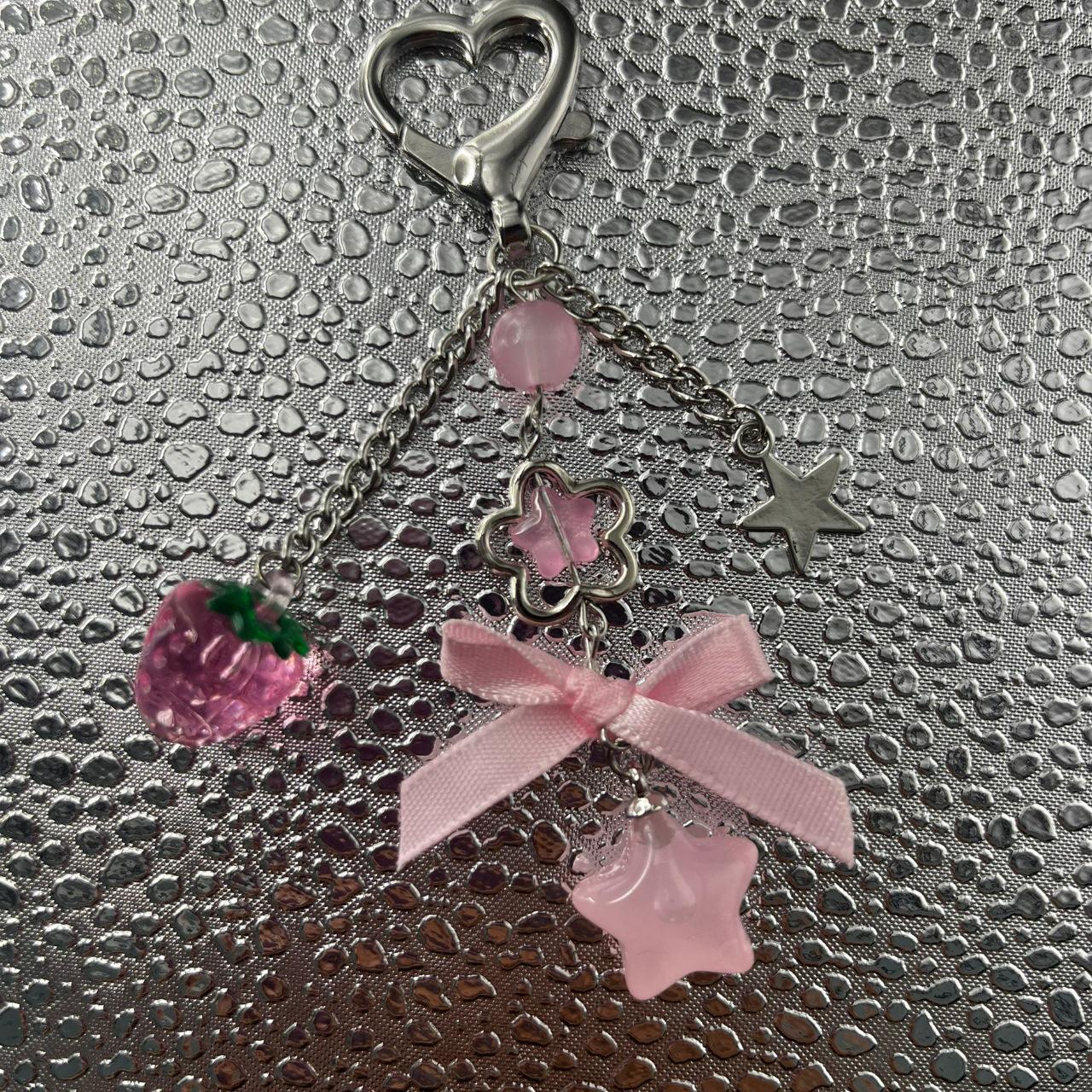 Bow Bear Pink Dopamine Phone & Bag Charm - Y2K, Insta, Guka Sweet & Cool Hanging Chain Style