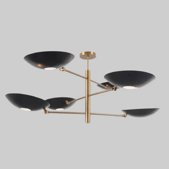 Stilnovo‑Style 6‑Arm Sputnik Ceiling Pendant – Matte Black Cone Shades Modern Chandelier Fixture