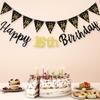 16th Birthday Decorations Banner Boys Girls, Black Gold Happy 16thBirthday Banners for Girls Boys (Birthday 16th)