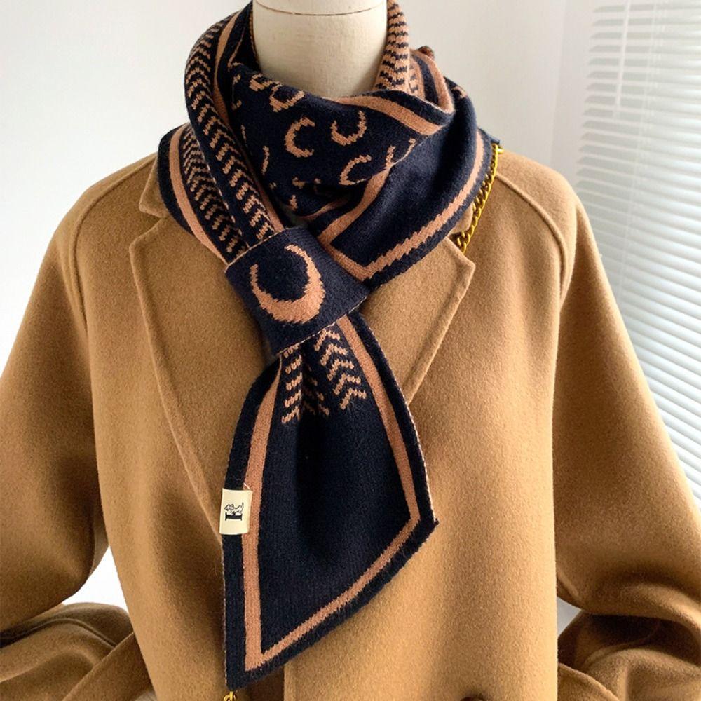 New Fashion Cashmere Knitted Scarf Luxury Winter Long Skinny Scarves Warm Neckerchief Women Neck Tie Scarf