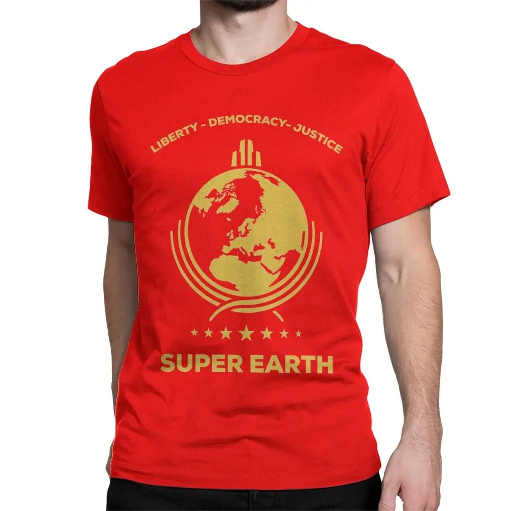 Helldivers Super Earth Tauchen in die Hölle für Männer Frauen T-Shirts Vintage T-Shirts Kurzarm T-Shirts Reine Baumwolle Große Größen Tops