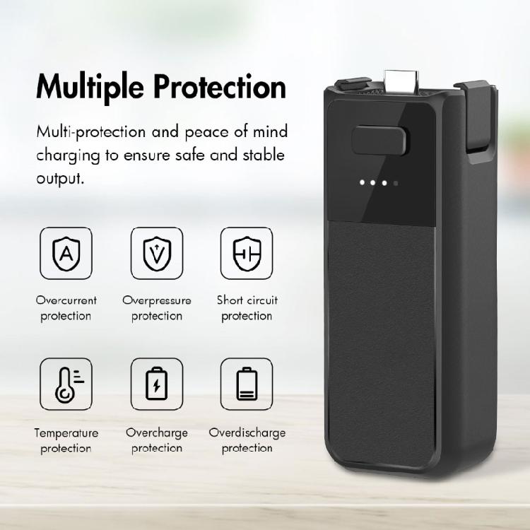 2800mAh Quick Charging Battery Handle with Type C Interfaces Battery Grip Replacement for Pocket 3