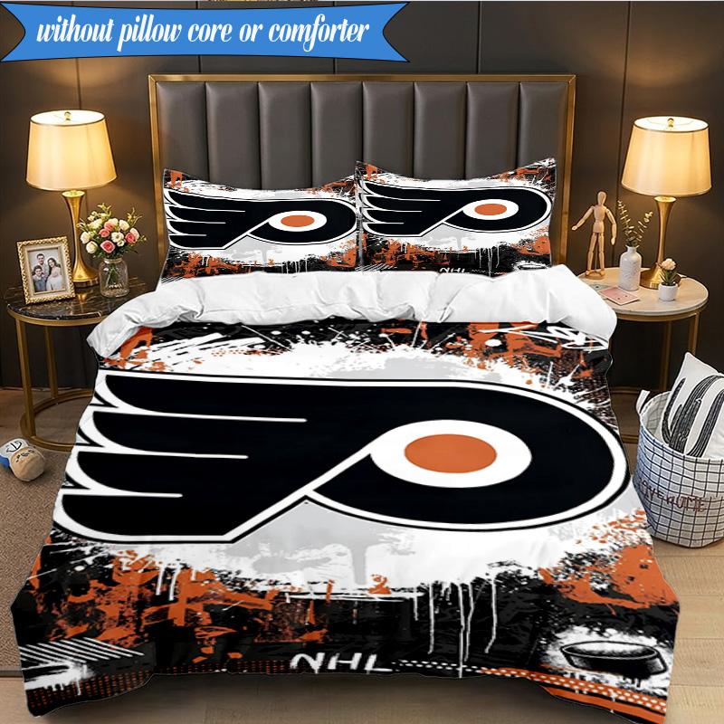 3PCS Flyers Hockey Team Bedding Set,Including 1pc Duvet Cover And 2pcs Pillowcases Perfect for Bedroom, Dormitory, Fan Christmas gift