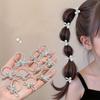 10pcs Set of Sweet Silvery Hair Ties with Colorful Bowknots, Elastic No-Damage Hair Bands for Small Braids or Low Hair Volume