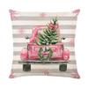 Christmas Linen Pillow Cover Santa Sofa Pillow Holiday Printed Pillow Cover