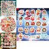 Original 50 Christmas Party Stickers Cute Cartoon Designs Colorful Waterproof Adhesive